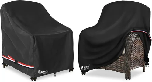 Vista 21 de Bitubi Funda impermeable para sofá de patio, funda resistente de 2 plazas para sofá al aire libre, tamaño de hasta 58 pulgadas de ancho x 32.5