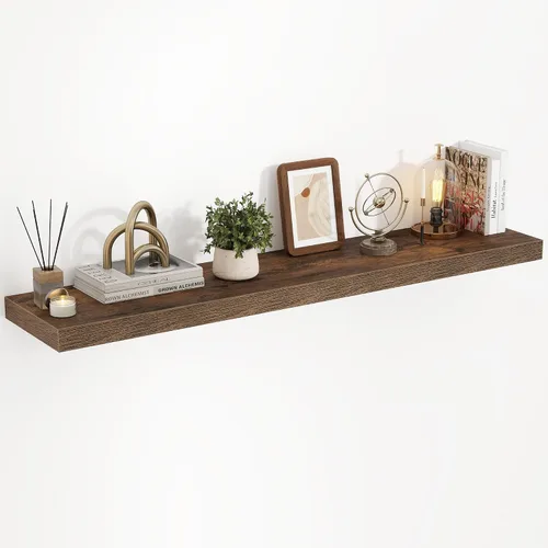 Vista 10 de Acovy Estantes flotantes de 16 pulgadas, estantes flotantes de 16 x 9.25 x 1.5 pulgadas de profundidad para pared, estantes de madera para baño