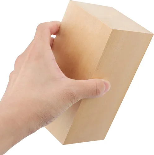 Vista 4 de JOIKIT Paquete de 4 bloques de tallado de madera de tilo de 6 x 3 x 3 pulgadas, bloques de madera suave sin terminar, bloques de tala seca al horno