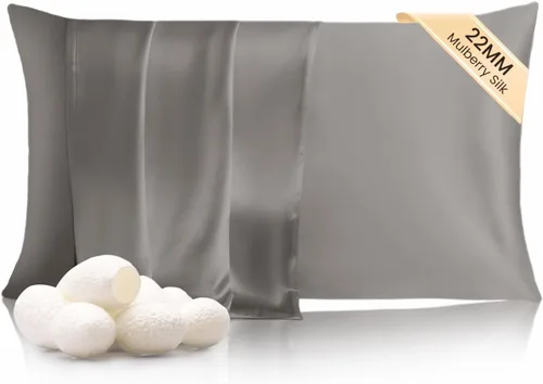 Vista 20 de THXSILK Funda de almohada de seda de 22 momme de seda de morera pura con cremallera oculta, funda de almohada suave y transpirable para cabello