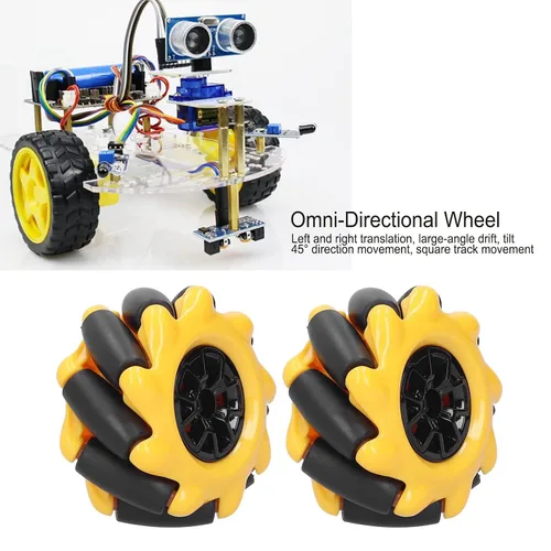 Vista 3 de Ruedas direccionales, rueda mecánica inteligente, accesorios de piezas, ruedas de mecanum direccionales omnidireccionales, robot, 0.315 in