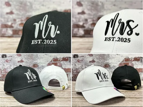 Vista 17 de Hepandy Mr Mrs Mom Dad Captain First Mate Mama and Mini Sombreros de béisbol