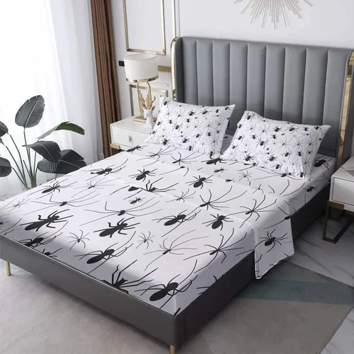 Vista 8 de Sábanas de cara de fantasma, tamaño individual, sábanas de microfibra suave y bolsillo profundo, sábanas y fundas de almohada estampadas sin