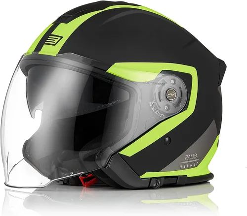 Vista 6 de ORIGINE Casco de motocicleta de cara abierta 3/4 con doble visera para scooters, aprobado por DOT