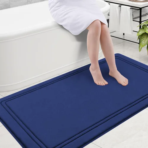 Vista 12 de Grandaily Alfombra de Baño de Espuma Viscoelástica 24x16, Ultra Suave, Antideslizante y Absorbente, Alfombras de Baño Lavables a Máquina y Secables