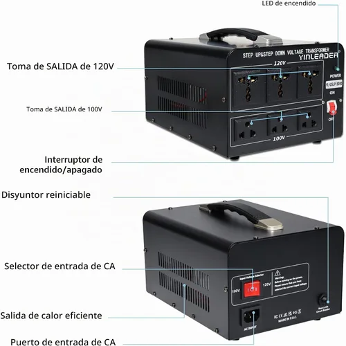 Vista 6 de 120V a 100V US al convertidor de voltaje de Japón paso abajo/hacia arriba transformador
