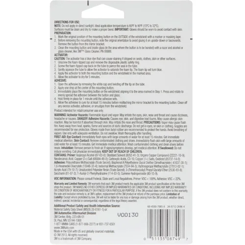 Vista 4 de 3MAdhesivo de espejo retrovisor de alta enlace, 08749, 0.02 fl oz