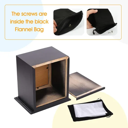 Vista 7 de Urna conmemorativa de madera para cenizas, marco de fotos, caja de recuerdo para gatos y perros, suministros de ataúdes funerarios, urnas
