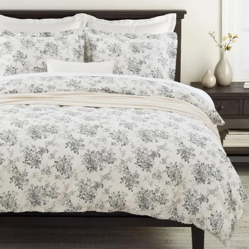 Vista 9 de DAUAOTO Juego de funda de edredón tamaño completo 82"X86" + 2 fundas de almohada, ropa de cama de algodón floral paisley rojo dorado, cierre