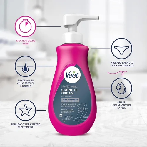 Vista 3 de VEET Crema profesional de 2 minutos para todo tipo de piel con manteca
