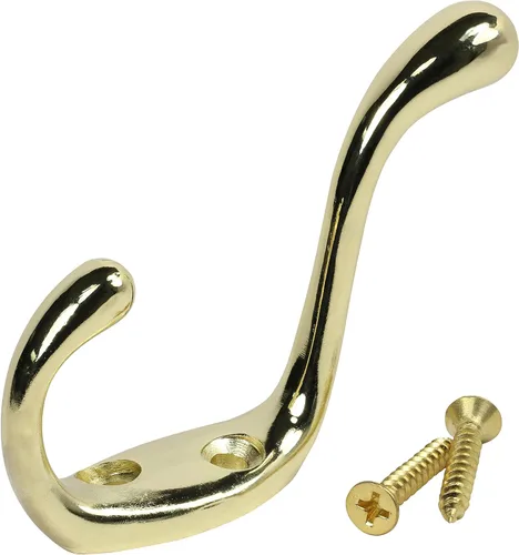 Vista 6 de Rok perchero de dos ganchos resistente, 3-1/2" - Paquete de 10 unidades, Antique Brass
