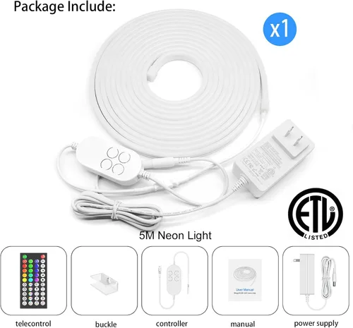 Vista 7 de Cuerda de neón direccionable de 16.4 pies y 16.4 ft, WS2811 RGB LED persiguiendo luces digitales MagicRGB cuerda de silicona impermeable cuerda
