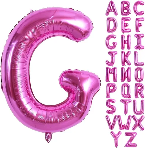 Vista 25 de TONIFUL Globos grandes de 40 pulgadas de color rojo rosa con letras B, globos gigantes de letras del alfabeto, globos grandes de Mylar