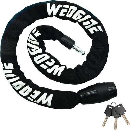 Vista 11 de Candado de cadena para bicicleta, candado de cadena de bicicleta antirrobo resistente, candados de seguridad de bicicleta de 2.72 pies con 3 llaves