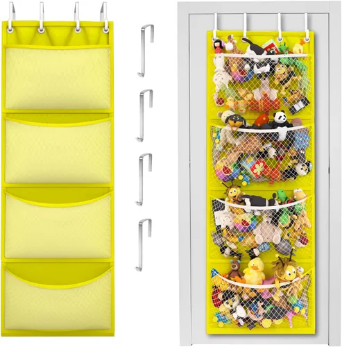 Vista 7 de Honeyera The Original - Almacenamiento de animales de peluche (patentado) – Organizador sobre la puerta para rellenos, juguete de peluche/hamaca