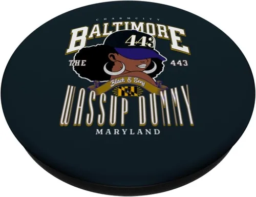 Vista 2 de 443 Código de área Baltimore Maryland Flag Blaq Girl Bmore Pride PopSockets estándar PopGrip