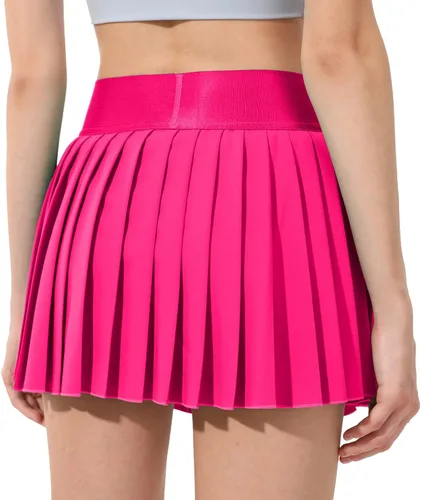 Vista 6 de Husnainna Falda de tenis plisada para mujer, pantalones cortos integrados de cintura alta, faldas atléticas con bolsillos, estilo casual