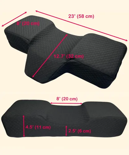 Vista 3 de Almohada para la cabeza + almohada de piernas + funda lavable Almohada curvada de espuma viscoelástica con soporte para cuello y espalda