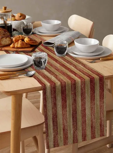 Vista 6 de Greeeen Camino de mesa de lino de algodón, bandera estadounidense, caminos de mesa de cocina para cenas familiares, banquetes, fiestas