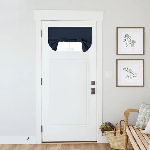 Vista 8 de PONY DANCE Cortinas de luz lateral, persianas opacas con aislamiento térmico para puerta francesa, puerta de vidrio de patio, 12 pulgadas de ancho x