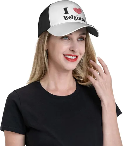 Vista 7 de I Love Bélgica - Gorra de béisbol para hombres y mujeres, ajustable, para papá, gorra de camionero casual para exteriores, color negro, Negro
