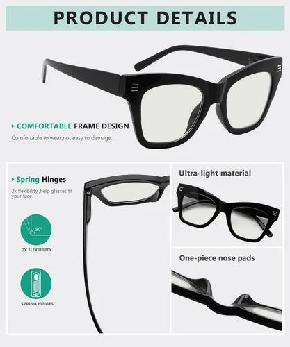 Vista 3 de Eyekepper Paquete de 4 lentes de lectura progresivos multienfoque con bloqueo de luz azul para mujeres, sin línea, multifocales, 1.0
