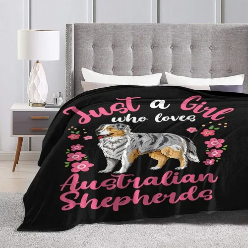 Vista 6 de Manta de pastor para decoración de perro, regalos de pastor para niñas y niños, manta de franela de forro polar súper cálida y suave y ligera, manta