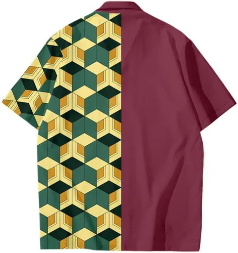 Vista 2 de Camiseta Kamado Nezuko Tanjirou Agatsuma Zenitsu Tomioka Giyuu para hombre, camiseta de anime impresa en 3D