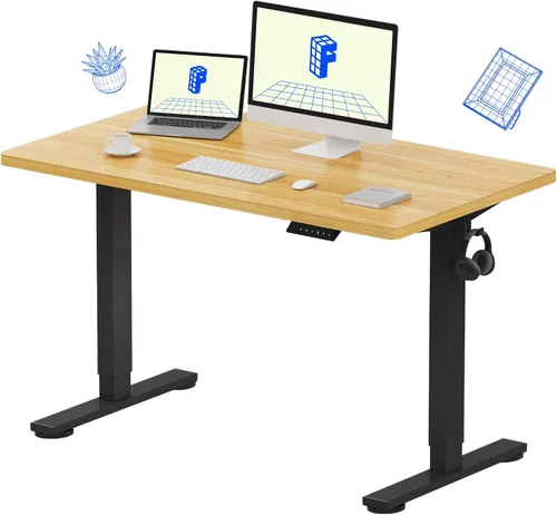 Vista 10 de FLEXISPOT EN1 - Escritorio de pie de una pieza, 40"x24" de escritorio sin costuras, eléctrico, altura ajustable para oficina en casa, salas de Negro