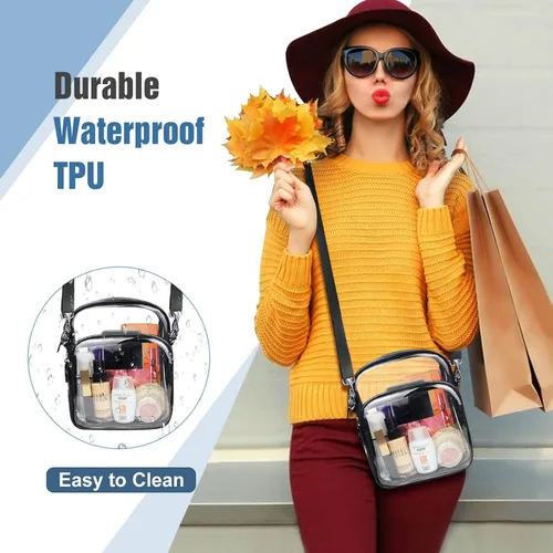 Vista 20 de COROMAY - Bolso transparente para mujer, apta para estadios
