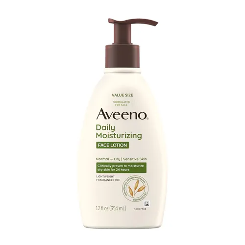 Vista 7 de Aveeno Loción facial hidratante diaria con avena prebiótica calmante, hidratante facial ligero y no graso para pieles normales a secas, sensibles