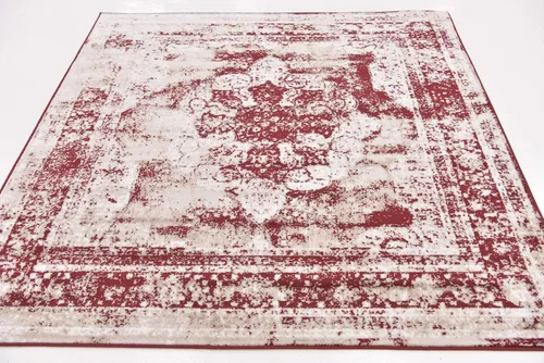 Vista 216 de Unique Loom Colección Sofia - Alfombra de área Salle Garnier (7' 1" x 10' Rectángulo, Borgoña/ Marfil)
