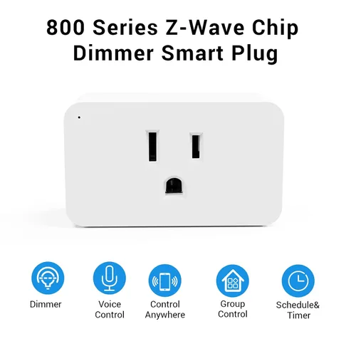 Vista 2 de New One Zwave Regulador de Intensidad de Enchufe Paquete de 2, Enchufe Z-Wave Serie 800, Extensor Z Wave, Dispositivo S2 Z Wave, Requiere Hub Z