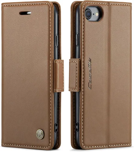 Vista 58 de QLTYPRI Funda tipo cartera para iPhone 7/8/SE 2020/SE 2022 con tarjetero, color azul