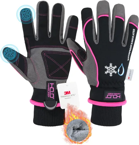 Vista 12 de HANDLANDY Winter Work Gloves, 3M Thinsulate Waterproof Insulated Glove for Men Women
