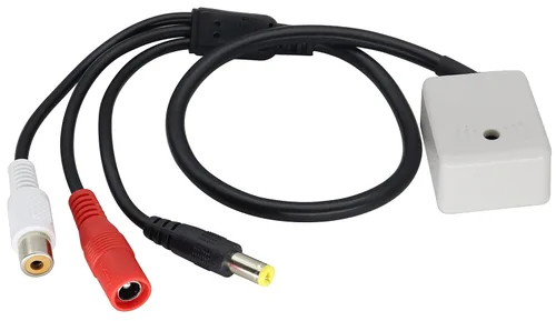 Vista 9 de Micrófono CCTV Dispositivo de recogida de cable de audio Micrófono para exteriores CCTV RCA Micrófono de vigilancia DVR Preamplificador de alta