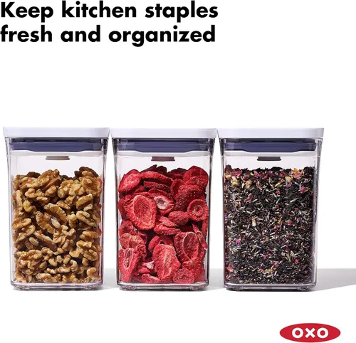 Vista 3 de OXO Good Grips - Juego de recipientes POP (3 piezas cuadradas pequeñas + 4 piezas Mini)