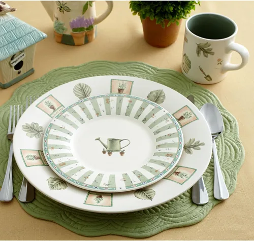 Vista 2 de Pfaltzgraff Naturewood - Juego de vajilla de cerámica de 16 piezas (servicio para 4)