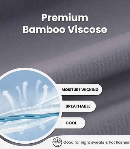 Vista 4 de NACHILA Camisones de viscosa para mujer, hechos de bambú, suaves camisas de dormir de manga corta, ropa de dormir suelta