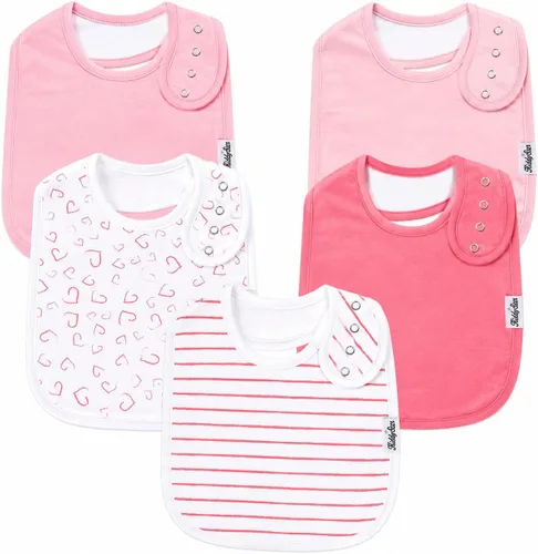 Vista 4 de KiddyStar Organic Cotton Baby Drool Bibs Soft, Adjustable, Absorbent, Unisex Teething Bandana Bibs for Babies