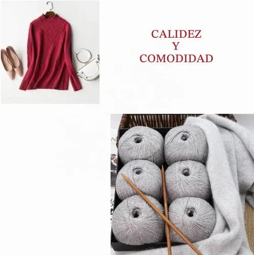 Vista 4 de Golo Lana de merino para tejer a mano, hilo suave y cálido de cachemira para ganchillo 01 Gris blanco