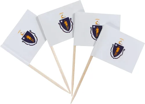 Vista 18 de QQSD Bandera de palillo de dientes de Alabama para decoración de cupcakes, 100