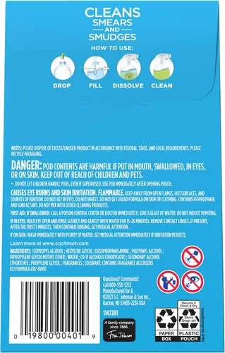 Vista 3 de Windex Disolver cápsulas concentradas, limpiador multisuperficie, 2 cápsulas de repuesto concentradas solubles