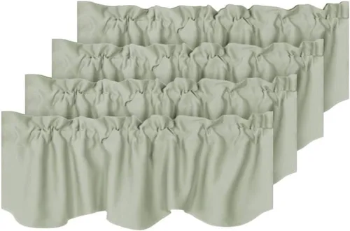 Vista 15 de H.VERSAILTEX - Cenefa de cortina opaca para ventanas de cocina, sala de estar/baño, para protección de la privacidad y decoración, con bolsillo