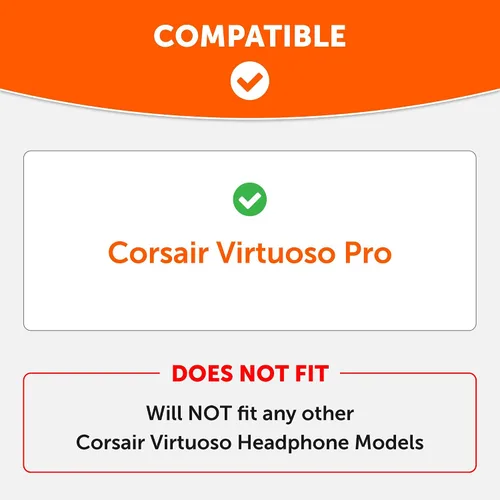 Vista 2 de WC Freeze Virtuoso Pro - Almohadillas de gel refrescante para auriculares Corsair Virtuoso Pro fabricadas por Wicked Cojines, mayor comodidad
