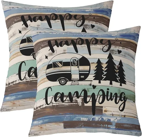 Vista 17 de Funda de almohada reversible con estampado para cama o sofá, decoración de coche de campamento, funda de cojín decorativa de granja occidental de 16