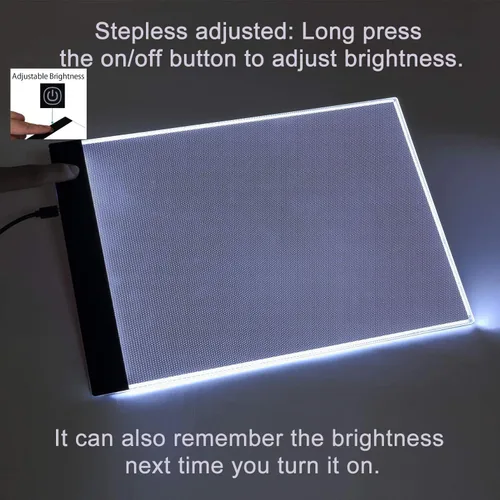 Vista 4 de Caja de luz LED para calcar, ultradelgada, portátil, con ajuste de brillo, para artistas, dibujo de tatuaje, bocetos, transmisión por internet