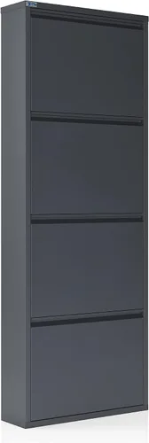 Vista 20 de CEHA Zapatero de metal de 3 niveles con tapa, organizador de almacenamiento de zapatos duradero para entrada, estante de zapatos que ahorra espacio
