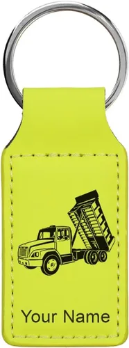 Vista 27 de LaserGram Llavero rectangular, camión volquete, grabado personalizado incluido