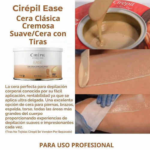 Vista 6 de Colección de bandas de cera Cirépil Cera cremosa sin colofonia para pieles sensibles - No pegajosa y fácil aplicación - Depilación corporal